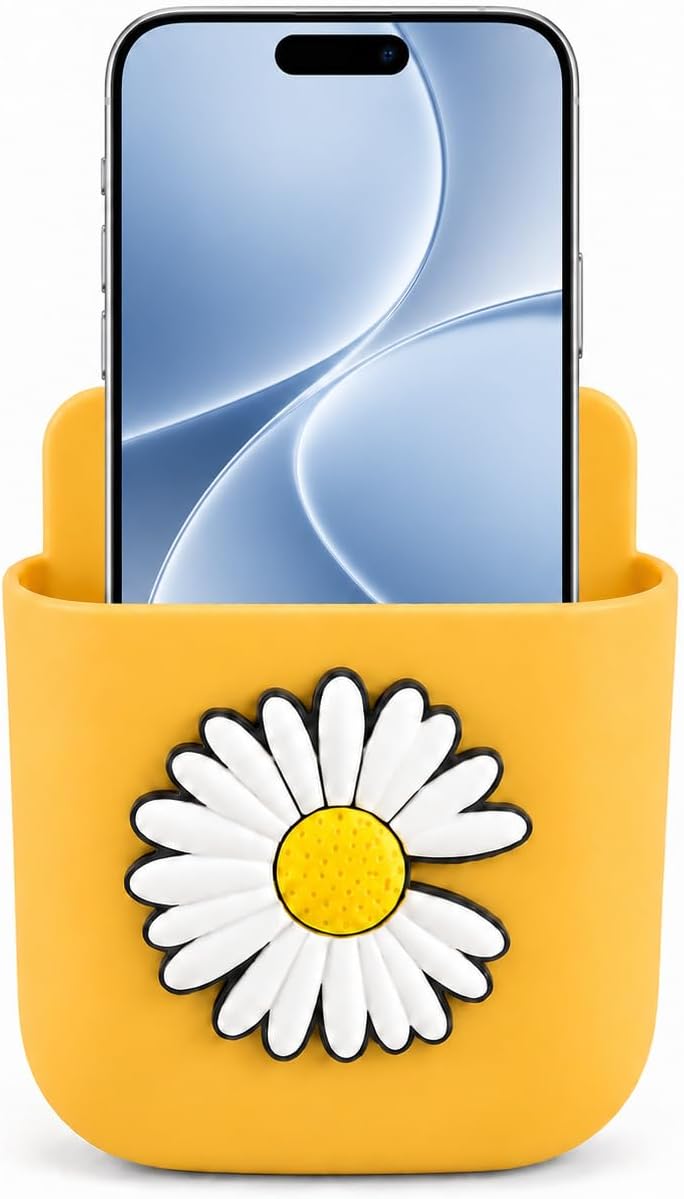 Suporte Para Smartphone Amarelo com Margarida