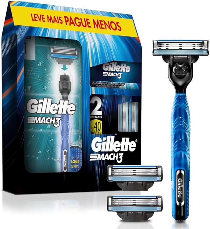 Kit Gillette Mach3 Aparelho de Barbear