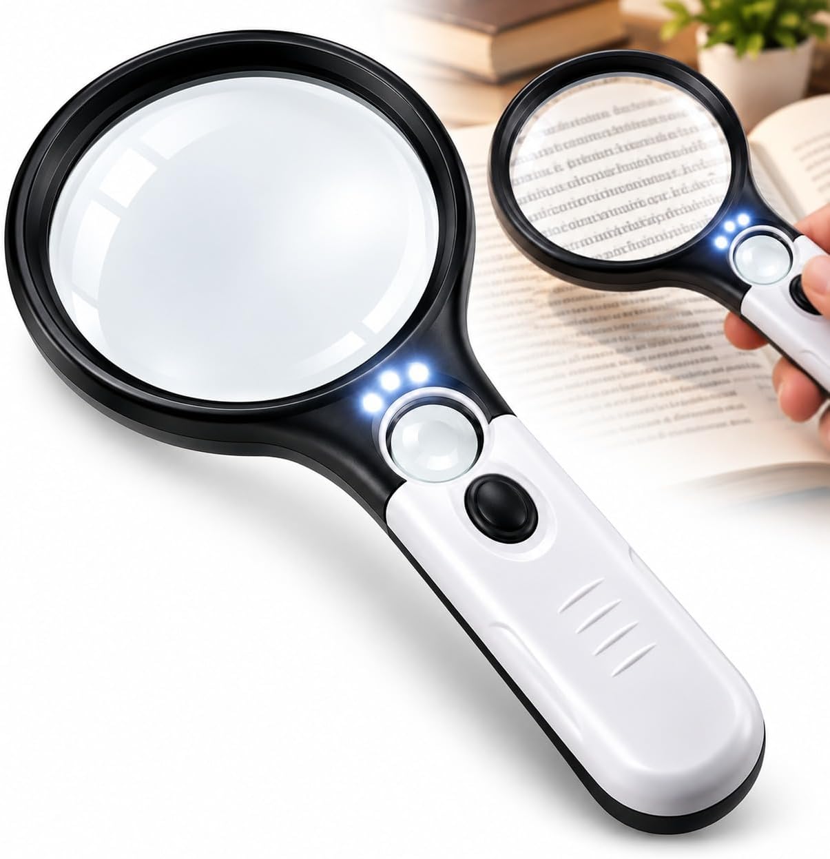 Lupa de Leitura Com Luz LED - presente para tia idosa