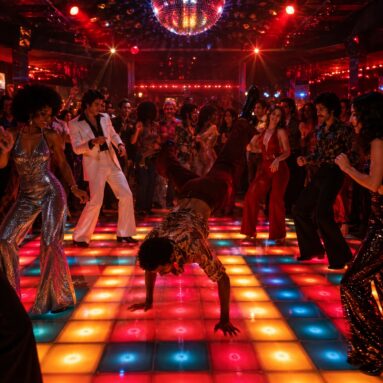 A lendária pista de dança iluminada de “Os Embalos de Sábado à Noite”