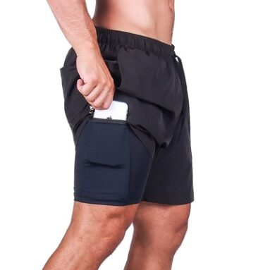 Bermuda De Academia Com Short Térmico e Bolso Para Celular